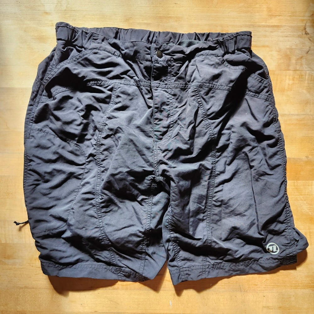 REI Novara Padded Cycling Shorts Mens L Mountain Bike MTB Elastic Black Ripstop